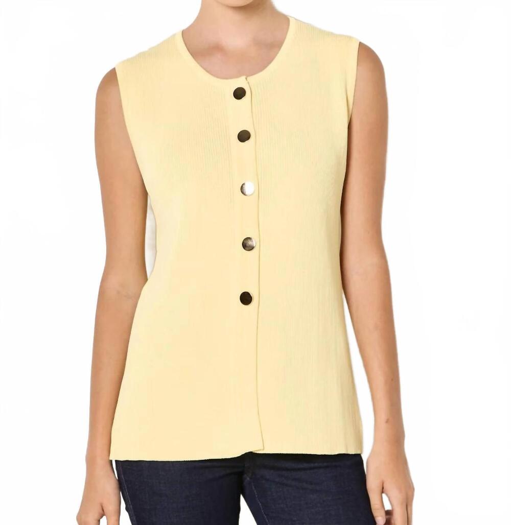 NEW APRICOT press stud sleeveless top in yellow
